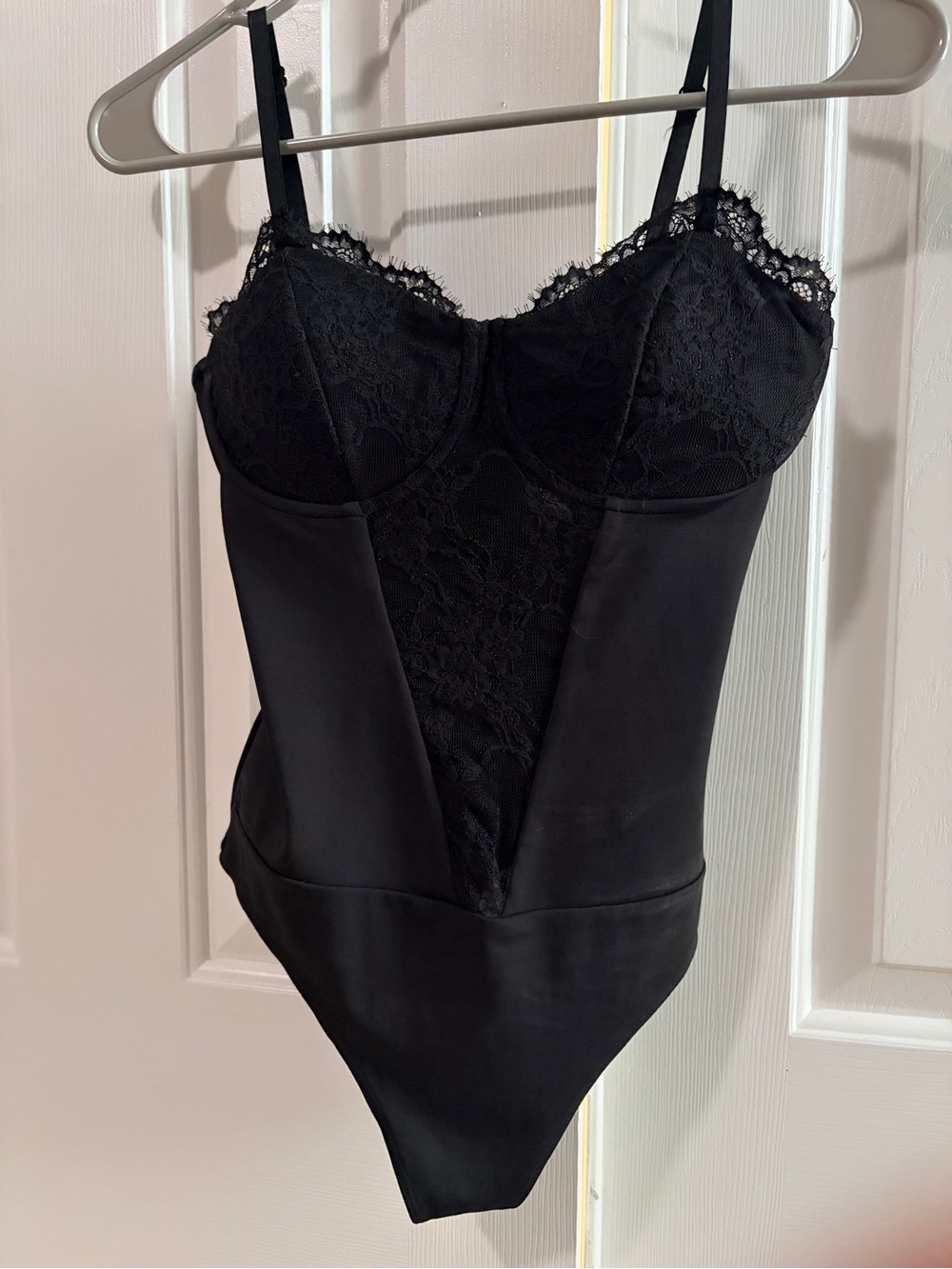 Express Black Lace Sculpting Bodysuit